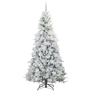 Albero di Natale Artificiale-Albero Natalizio con Rami Pieghevoli Bianco 240 cm 563297
