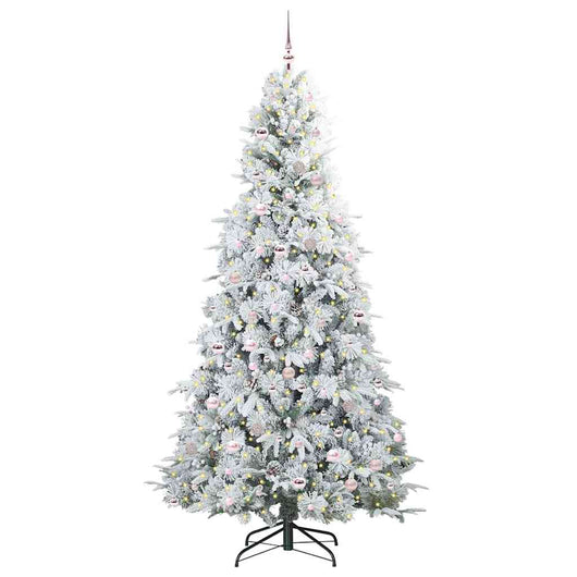 Albero di Natale Artificiale-Albero Natalizio con Rami Pieghevoli Bianco 240 cm 563297