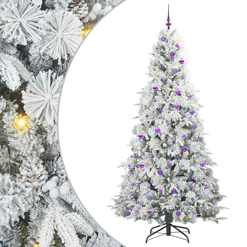 Albero di Natale Artificiale-Albero Natalizio con Rami Pieghevoli Bianco 240 cm 966459