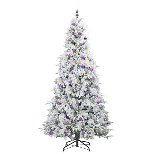 Albero di Natale Artificiale-Albero Natalizio con Rami Pieghevoli Bianco 240 cm 966459