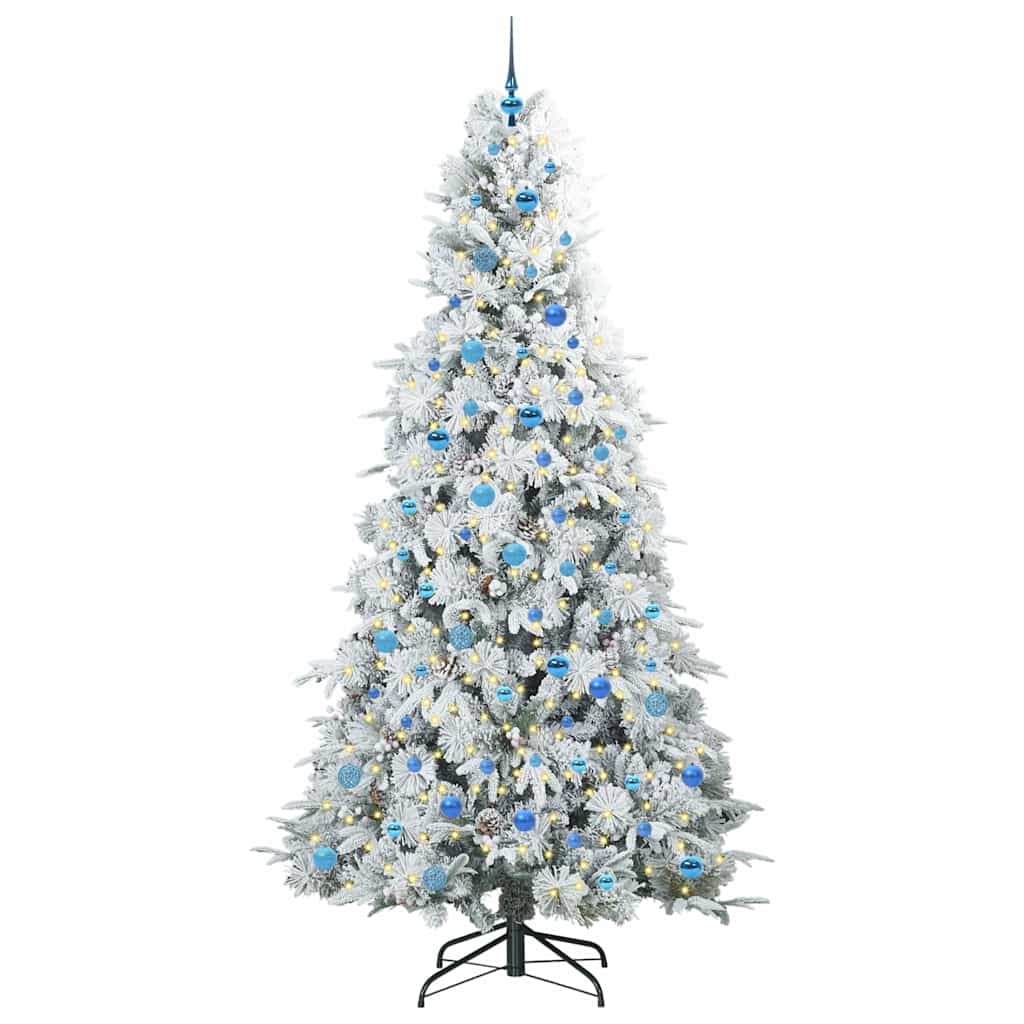 Albero di Natale Artificiale-Albero Natalizio con Rami Pieghevoli Bianco 240 cm 473132