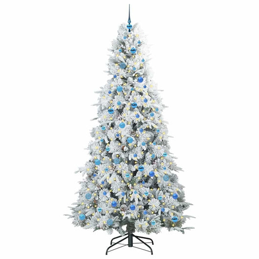 Albero di Natale Artificiale-Albero Natalizio con Rami Pieghevoli Bianco 240 cm 473132
