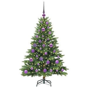 Albero di Natale artificiale con 150 LED Verde 120 cm PE e PVC 3397529