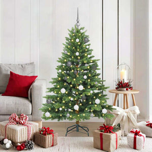 Albero di Natale artificiale con 150 LED Verde 150 cm PE e PVC 3397535