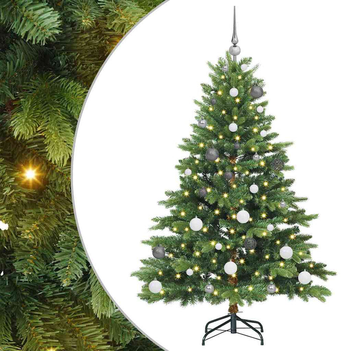 Albero di Natale artificiale con 150 LED Verde 150 cm PE e PVC 3397535
