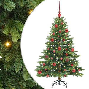 Albero di Natale Artificiale-Albero Natalizio con 150 LED Verde 150 cm PE e PVC 176740