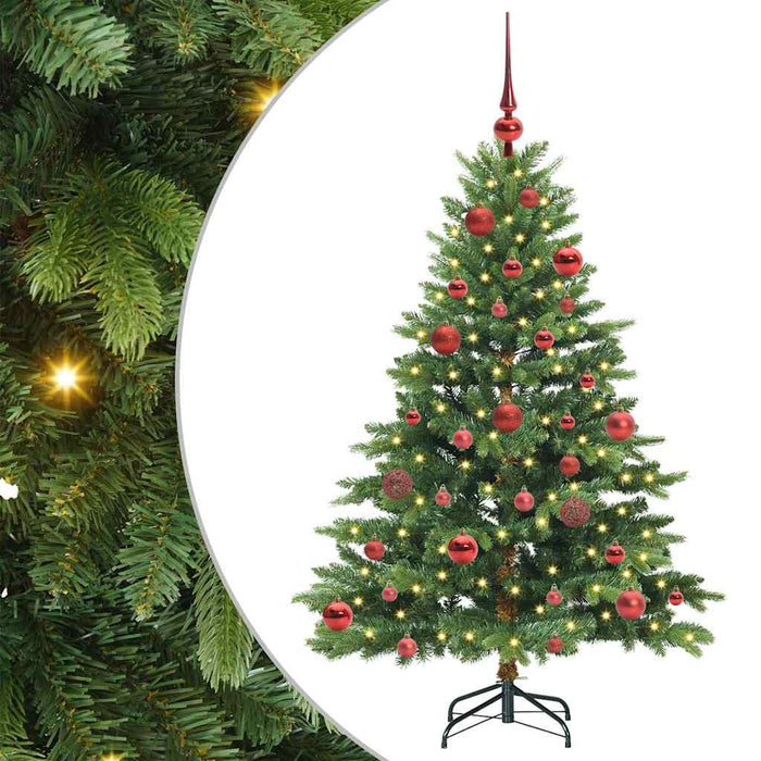 Albero di Natale Artificiale-Albero Natalizio con 150 LED Verde 150 cm PE e PVC 176740