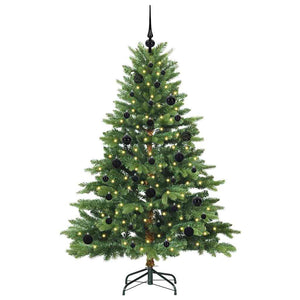Albero di Natale Artificiale-Albero Natalizio con 150 LED Verde 150 cm PE e PVC 232267