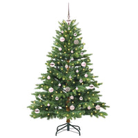 Albero di Natale Artificiale-Albero Natalizio con 150 LED Verde 150 cm PE e PVC 771178