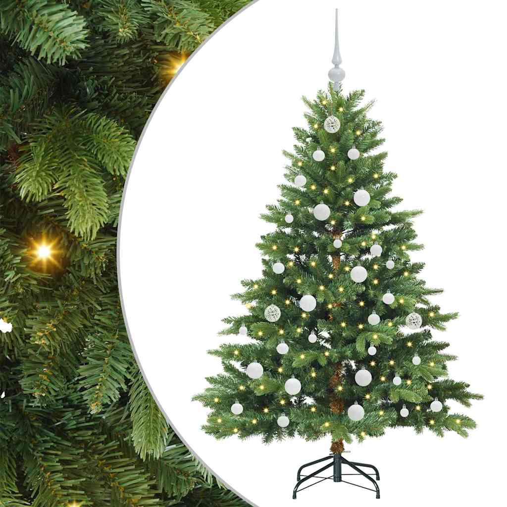 Albero di Natale Artificiale-Albero Natalizio con 150 LED Verde 150 cm PE e PVC 147582