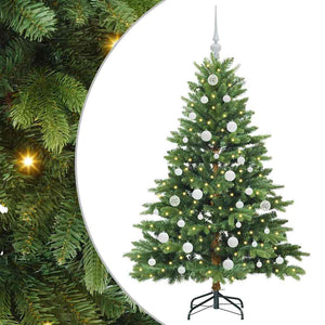 Albero di Natale Artificiale-Albero Natalizio con 150 LED Verde 150 cm PE e PVC 147582