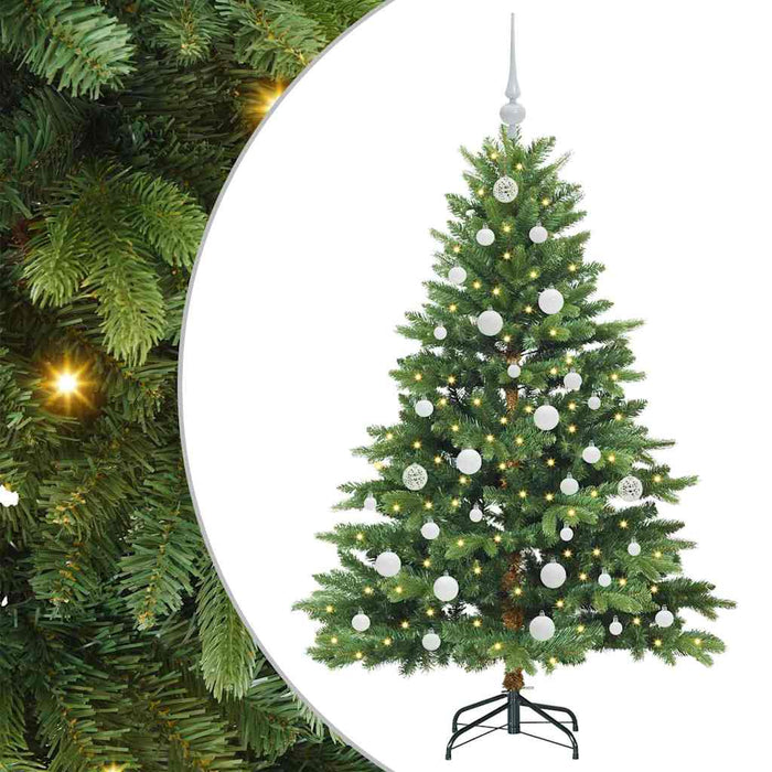 Albero di Natale Artificiale-Albero Natalizio con 150 LED Verde 150 cm PE e PVC 147582