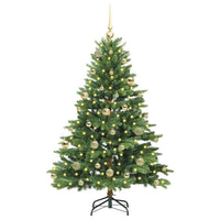 Albero di Natale Artificiale-Albero Natalizio con 150 LED Verde 150 cm PE e PVC 470619