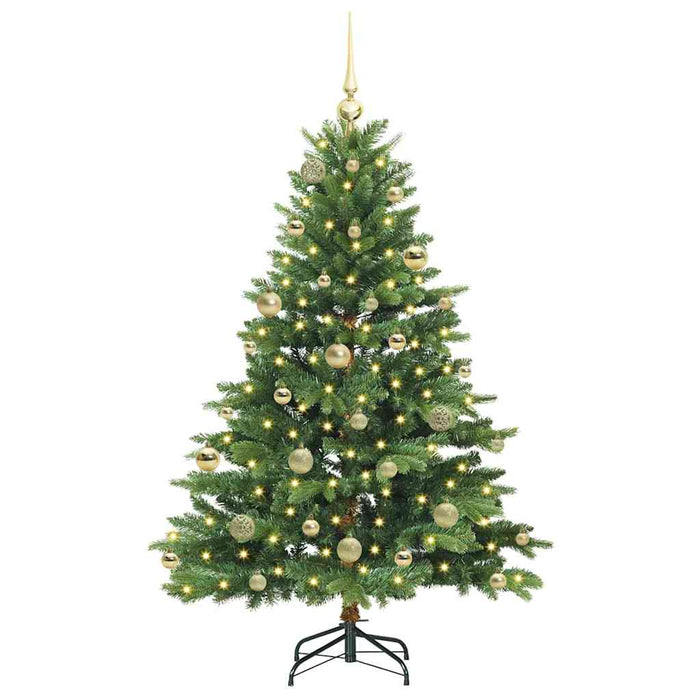 Albero di Natale Artificiale-Albero Natalizio con 150 LED Verde 150 cm PE e PVC 470619