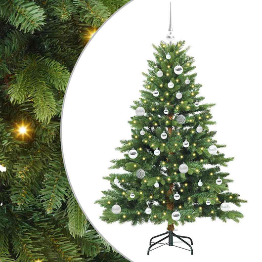 Albero di Natale Artificiale-Albero Natalizio con 150 LED Verde 150 cm PE e PVC 779248