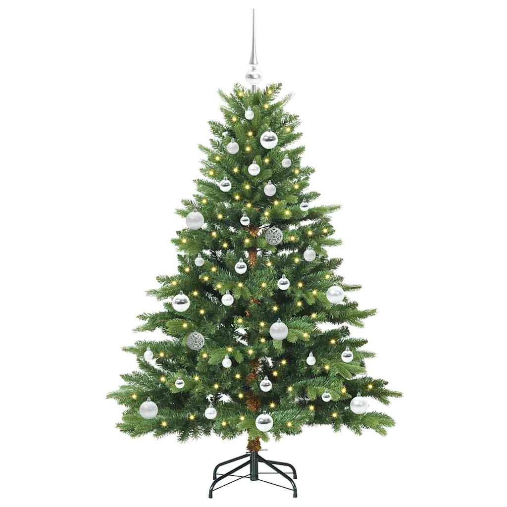 Albero di Natale Artificiale-Albero Natalizio con 150 LED Verde 150 cm PE e PVC 779248