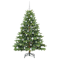 Albero di Natale Artificiale-Albero Natalizio con 150 LED Verde 150 cm PE e PVC 779248