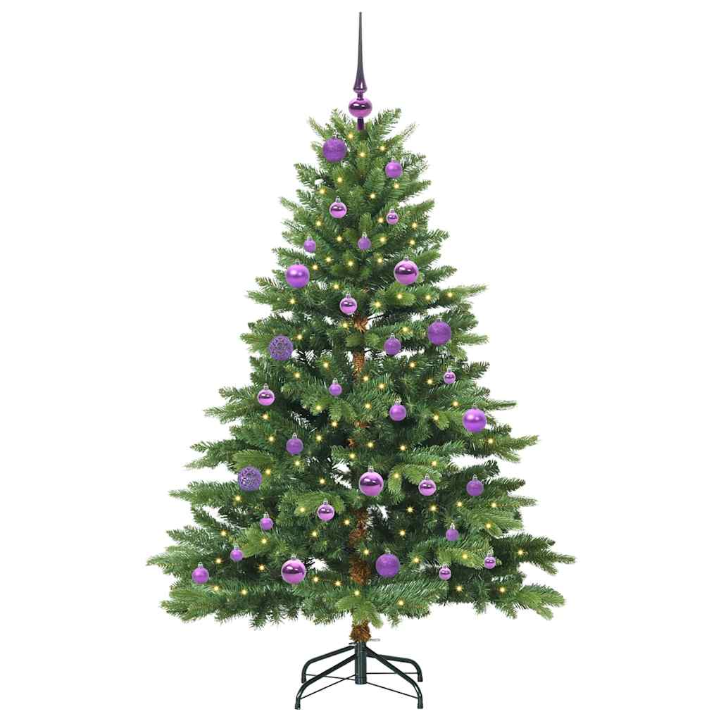 Albero di Natale Artificiale-Albero Natalizio con 150 LED Verde 150 cm PE e PVC 567560