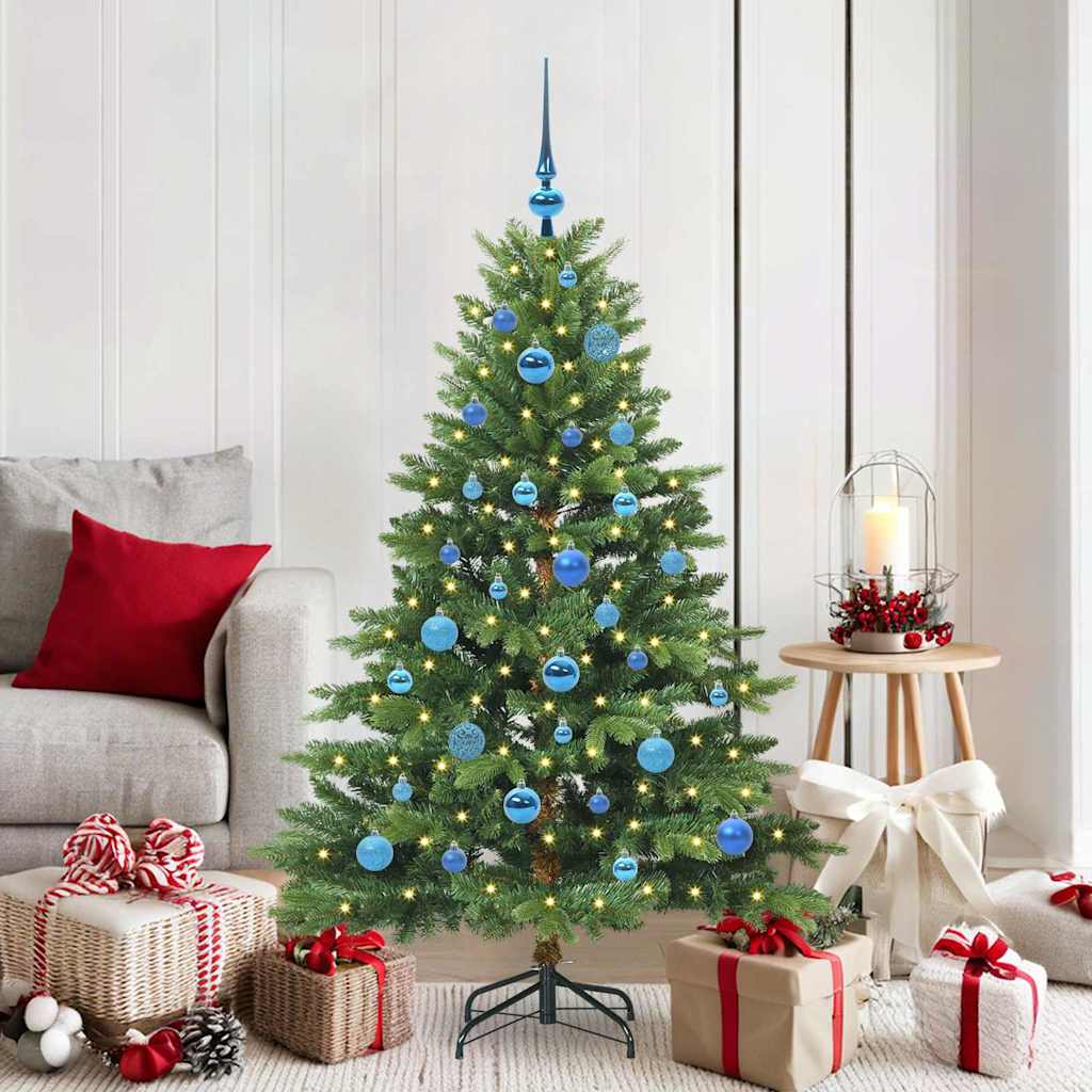 Albero di Natale artificiale con 150 LED Verde 150 cm PE e PVC 3397543