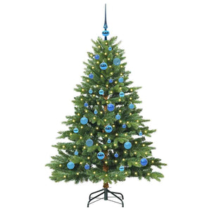 Albero di Natale Artificiale-Albero Natalizio con 150 LED Verde 150 cm PE e PVC 638524