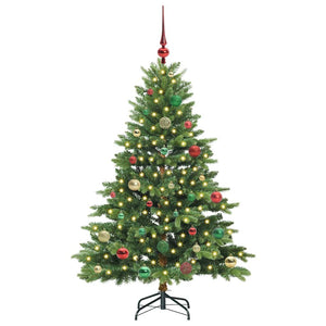 Albero di Natale artificiale con 150 LED Verde 150 cm PE e PVC 3397544