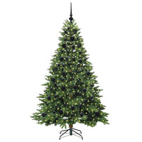 Albero di Natale Artificiale-Albero Natalizio con 300 LED Verde 180 cm PE e PVC 676092