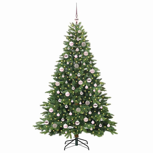 Albero di Natale Artificiale-Albero Natalizio con 300 LED Verde 180 cm PE e PVC 756843