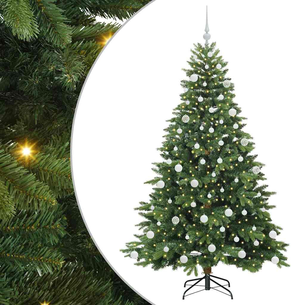 Albero di Natale Artificiale-Albero Natalizio con 300 LED Verde 180 cm PE e PVC 952536