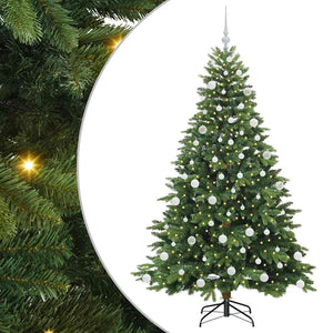 Albero di Natale Artificiale-Albero Natalizio con 300 LED Verde 180 cm PE e PVC 952536
