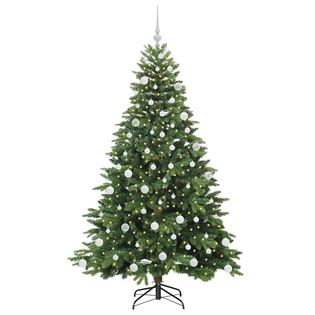 Albero di Natale Artificiale-Albero Natalizio con 300 LED Verde 180 cm PE e PVC 952536