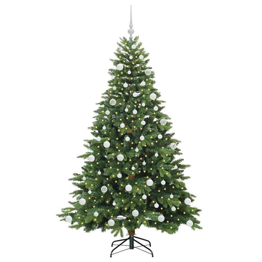 Albero di Natale Artificiale-Albero Natalizio con 300 LED Verde 180 cm PE e PVC 952536
