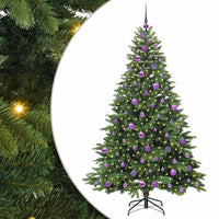 Albero di Natale Artificiale-Albero Natalizio con 300 LED Verde 180 cm PE e PVC 370742