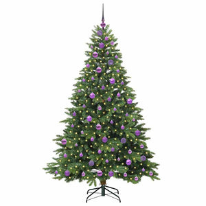 Albero di Natale Artificiale-Albero Natalizio con 300 LED Verde 180 cm PE e PVC 370742