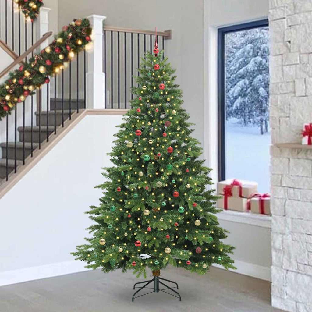 Albero di Natale artificiale con 300 LED Verde 240 cm PE e PVC 3397583