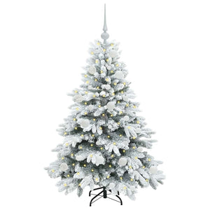Albero di Natale artificiale con 150 LED Verde 120 cm PE e PVC 3397591