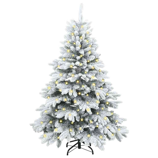 Albero di Natale Artificiale-Albero Natalizio con 150 LED Bianco 150 cm PE e PVC 569566
