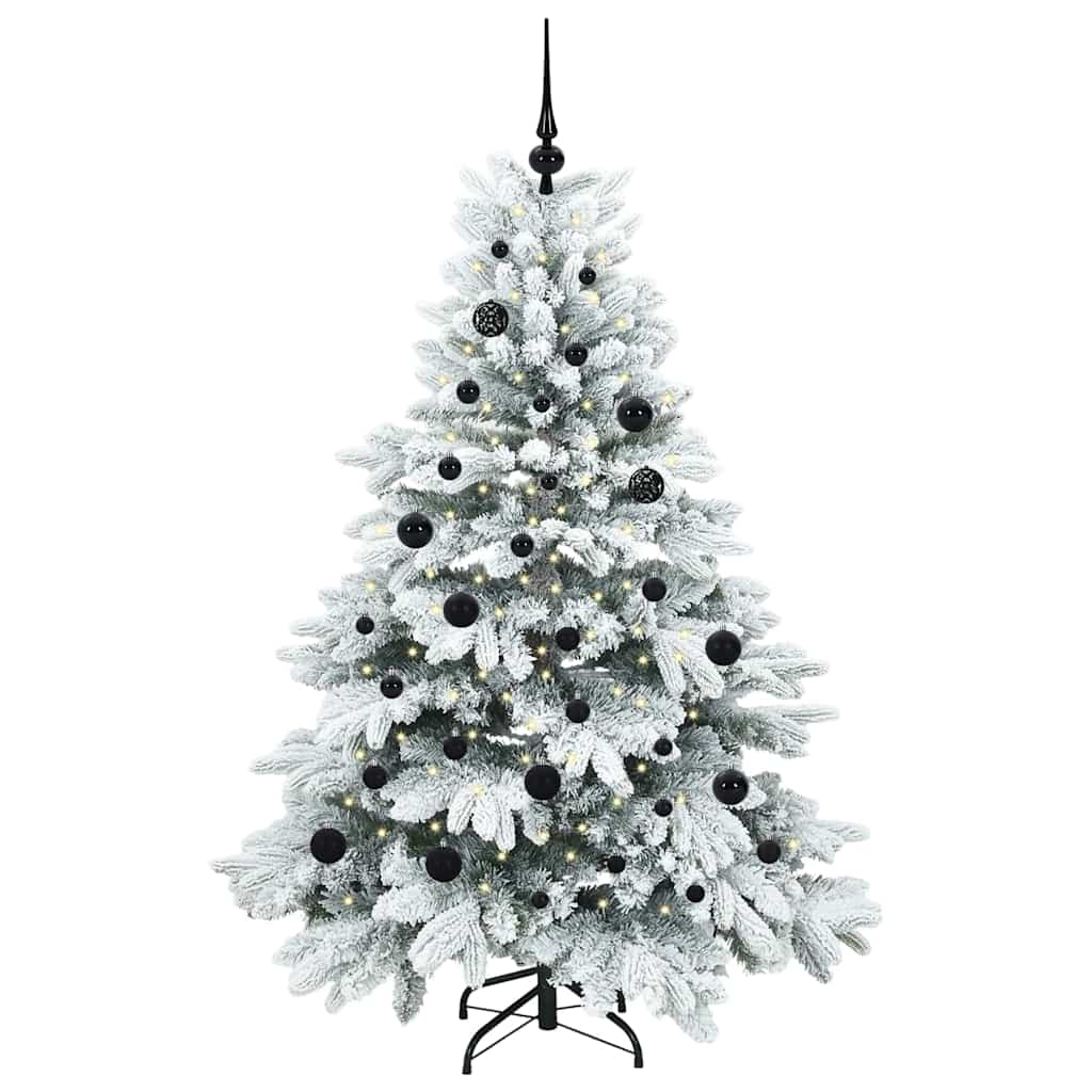 Albero di Natale Artificiale-Albero Natalizio con 150 LED Bianco 150 cm PE e PVC 737758