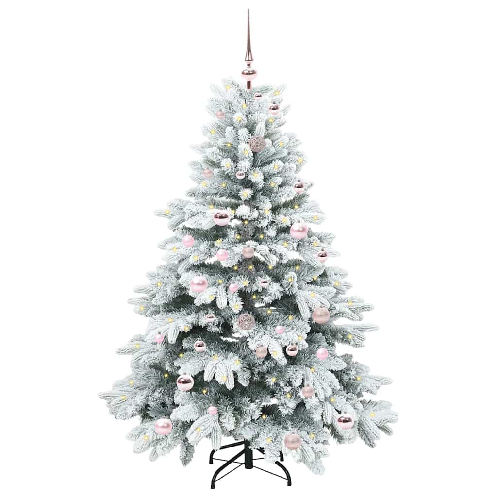 Albero di Natale Artificiale-Albero Natalizio con 150 LED Bianco 150 cm PE e PVC 327248