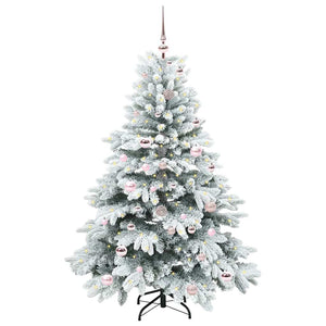 Albero di Natale Artificiale-Albero Natalizio con 150 LED Bianco 150 cm PE e PVC 327248