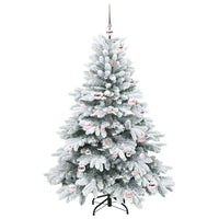 Albero di Natale Artificiale-Albero Natalizio con 150 LED Bianco 150 cm PE e PVC 327248