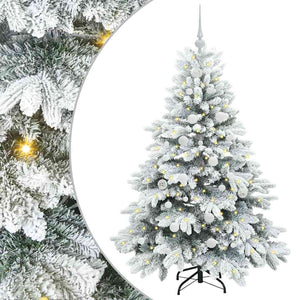 Albero di Natale Artificiale-Albero Natalizio con 150 LED Bianco 150 cm PE e PVC 401543