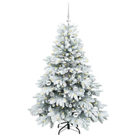 Albero di Natale Artificiale-Albero Natalizio con 150 LED Bianco 150 cm PE e PVC 633658
