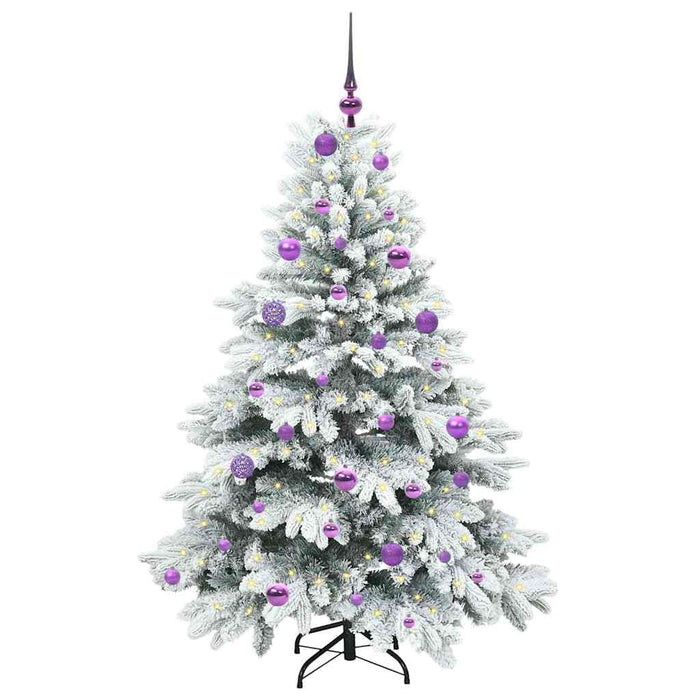 Albero di Natale Artificiale-Albero Natalizio con 150 LED Bianco 150 cm PE e PVC 983420