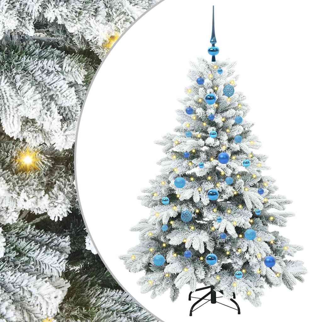 Albero di Natale Artificiale-Albero Natalizio con 150 LED Bianco 150 cm PE e PVC 583558