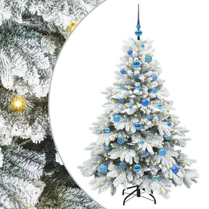 Albero di Natale Artificiale-Albero Natalizio con 150 LED Bianco 150 cm PE e PVC 583558