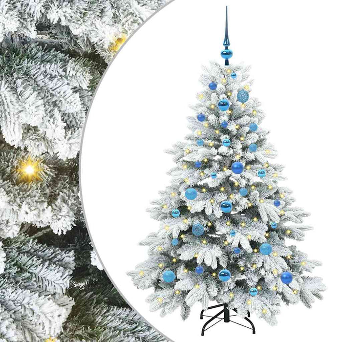 Albero di Natale Artificiale-Albero Natalizio con 150 LED Bianco 150 cm PE e PVC 583558