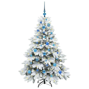 Albero di Natale Artificiale-Albero Natalizio con 150 LED Bianco 150 cm PE e PVC 583558