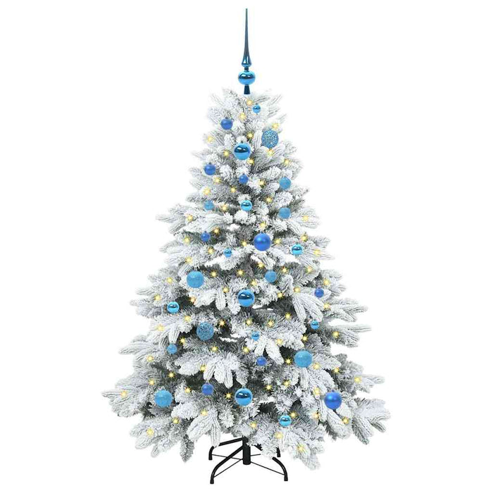 Albero di Natale Artificiale-Albero Natalizio con 150 LED Bianco 150 cm PE e PVC 583558
