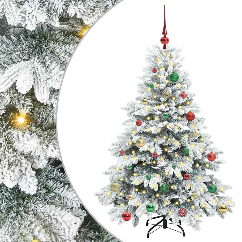 Albero di Natale Artificiale-Albero Natalizio con 150 LED Bianco 150 cm PE e PVC 633326