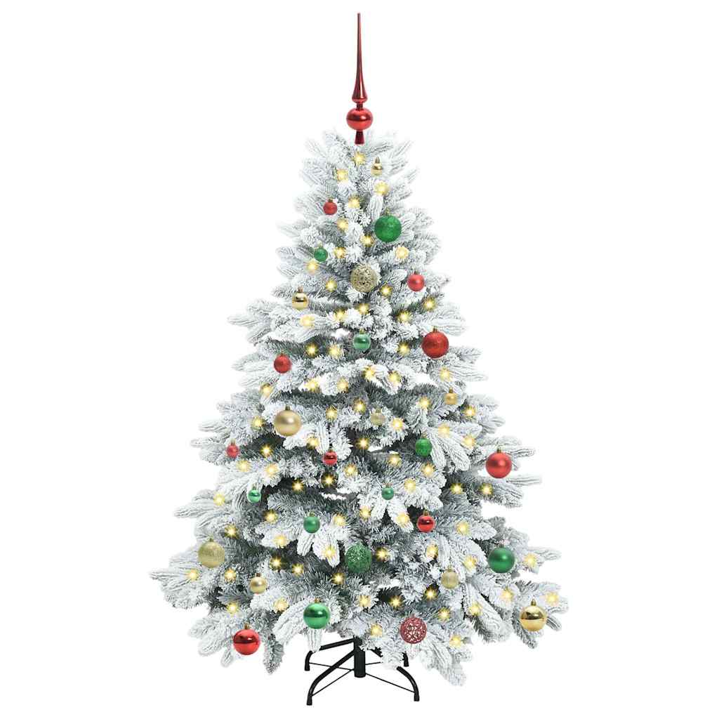 Albero di Natale Artificiale-Albero Natalizio con 150 LED Bianco 150 cm PE e PVC 633326